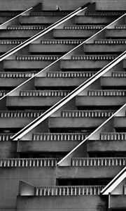 Preview wallpaper building, architecture, facade, stripes, black and white