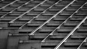 Preview wallpaper building, architecture, facade, stripes, black and white