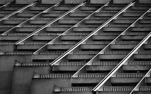 Preview wallpaper building, architecture, facade, stripes, black and white