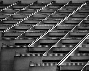 Preview wallpaper building, architecture, facade, stripes, black and white