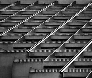 Preview wallpaper building, architecture, facade, stripes, black and white