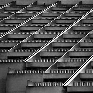 Preview wallpaper building, architecture, facade, stripes, black and white