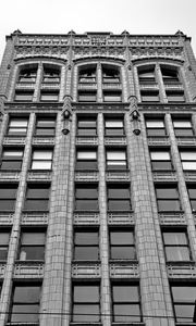 Preview wallpaper building, architecture, facade, windows, black and white