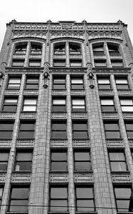 Preview wallpaper building, architecture, facade, windows, black and white