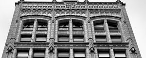 Preview wallpaper building, architecture, facade, windows, black and white