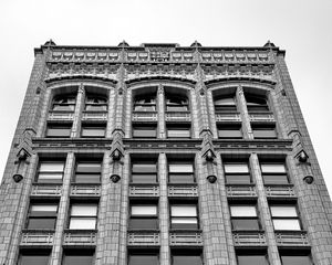 Preview wallpaper building, architecture, facade, windows, black and white