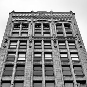 Preview wallpaper building, architecture, facade, windows, black and white