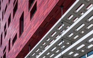 Preview wallpaper building, architecture, facade, red, white