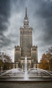 Preview wallpaper building, architecture, fountain, trees