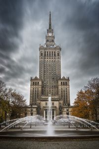 Preview wallpaper building, architecture, fountain, trees