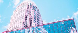 Preview wallpaper building, architecture, glass, reflection, clouds