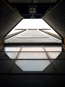 Preview wallpaper building, architecture, glass, construction, bottom view