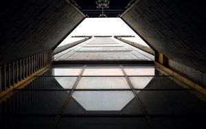 Preview wallpaper building, architecture, glass, construction, bottom view