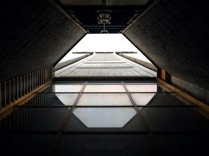 Preview wallpaper building, architecture, glass, construction, bottom view