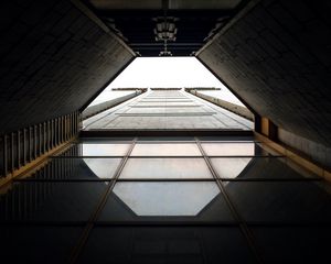 Preview wallpaper building, architecture, glass, construction, bottom view