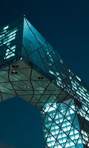 Preview wallpaper building, architecture, glass, modern, night