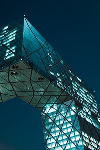 Preview wallpaper building, architecture, glass, modern, night