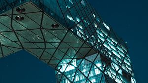 Preview wallpaper building, architecture, glass, modern, night