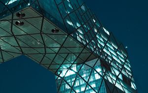 Preview wallpaper building, architecture, glass, modern, night