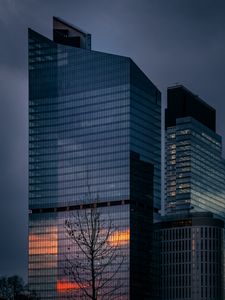Preview wallpaper building, architecture, glass, twilight
