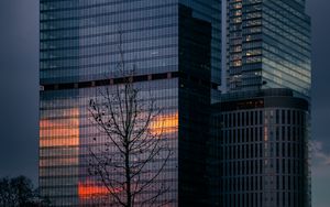 Preview wallpaper building, architecture, glass, twilight