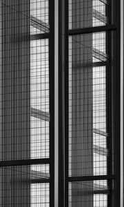 Preview wallpaper building, architecture, glass, mesh, black and white