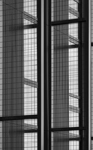 Preview wallpaper building, architecture, glass, mesh, black and white