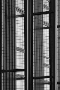 Preview wallpaper building, architecture, glass, mesh, black and white