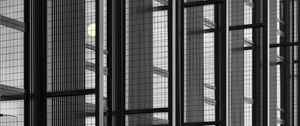 Preview wallpaper building, architecture, glass, mesh, black and white