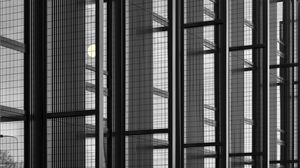 Preview wallpaper building, architecture, glass, mesh, black and white