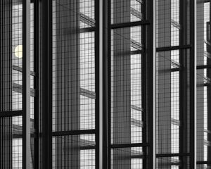 Preview wallpaper building, architecture, glass, mesh, black and white