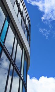 Preview wallpaper building, architecture, glass, sky, blue, bottom view