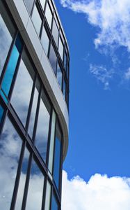 Preview wallpaper building, architecture, glass, sky, blue, bottom view