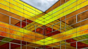 Preview wallpaper building, architecture, glass, reflection, yellow