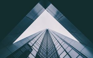 Preview wallpaper building, architecture, glass, dark, bottom view