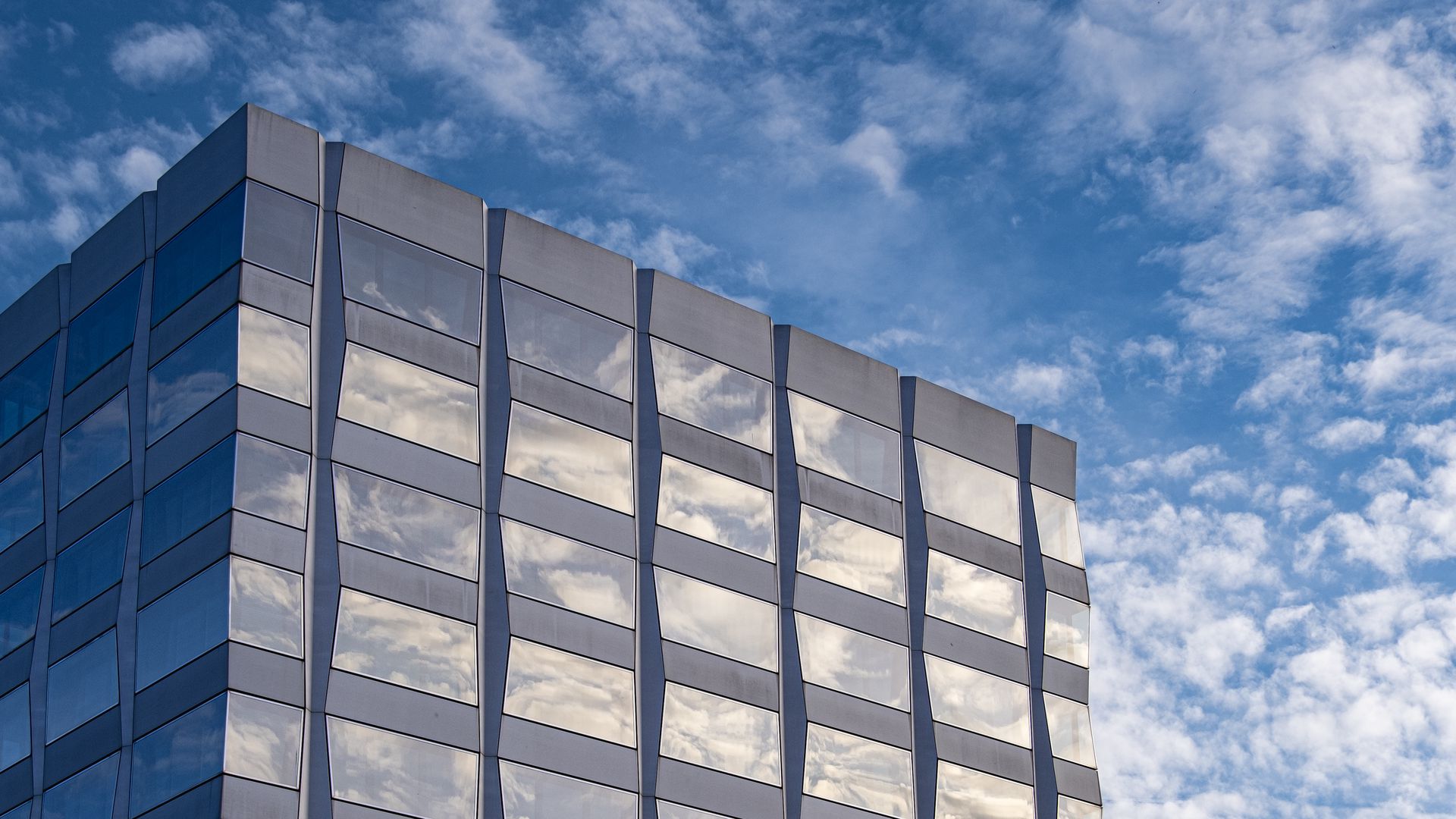 Download wallpaper 1920x1080 building, architecture, glass, clouds ...