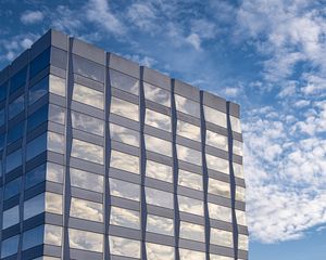 Preview wallpaper building, architecture, glass, clouds, reflection