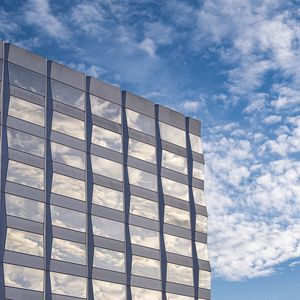 Preview wallpaper building, architecture, glass, clouds, reflection