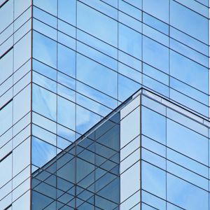 Preview wallpaper building, architecture, glass, reflection, blue