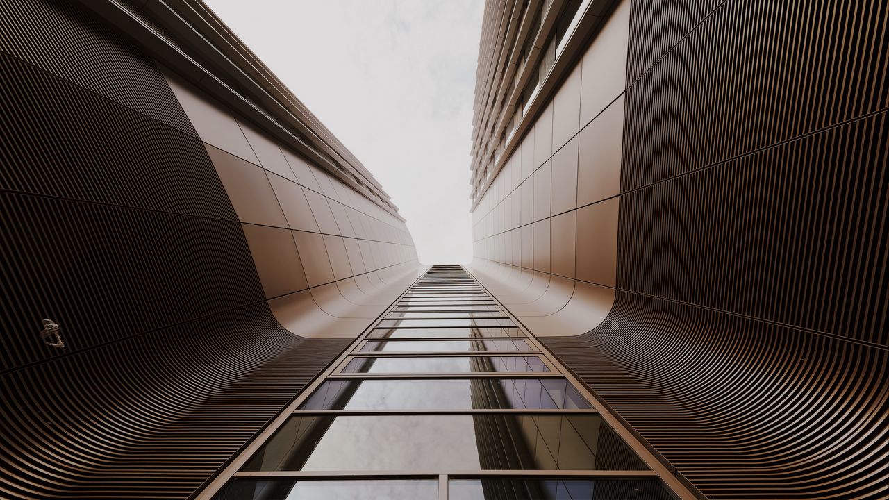 Wallpaper building, architecture, glass, brown