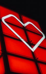 Preview wallpaper building, architecture, heart, backlight, red