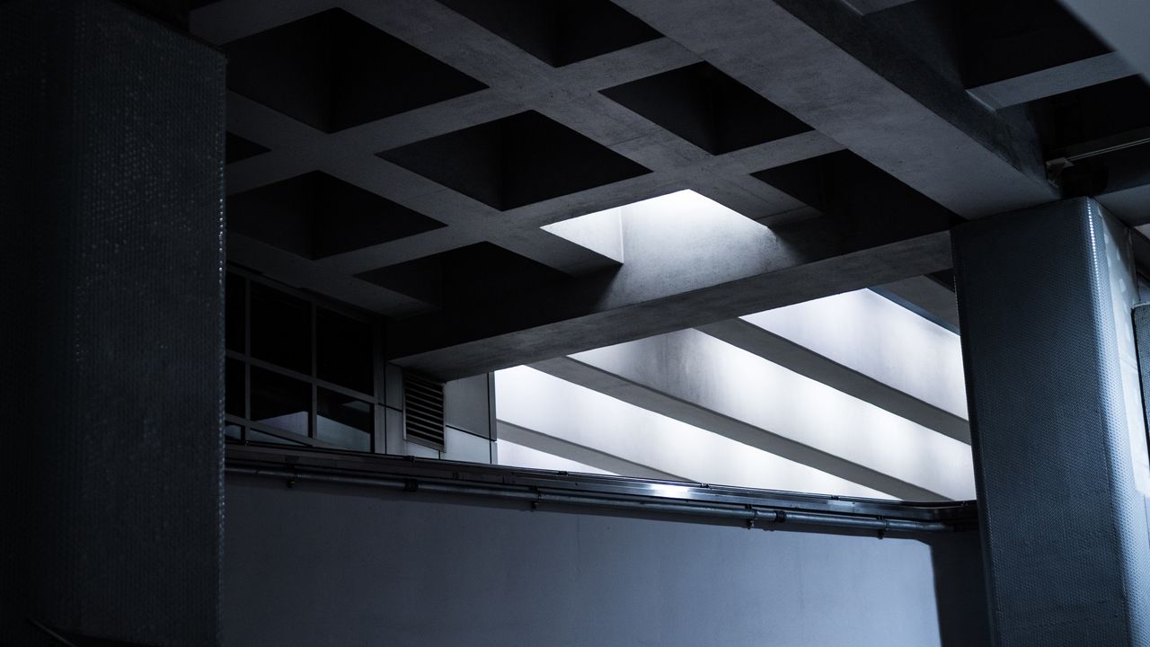 Wallpaper building, architecture, interior, minimalism, symmetry