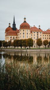 Preview wallpaper building, architecture, lake, trees