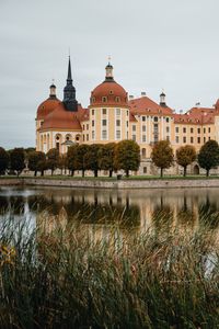 Preview wallpaper building, architecture, lake, trees