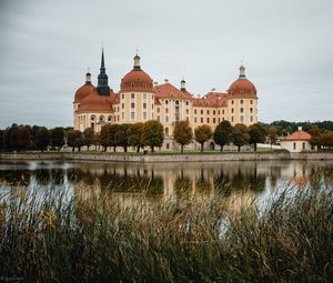 Preview wallpaper building, architecture, lake, trees