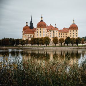 Preview wallpaper building, architecture, lake, trees