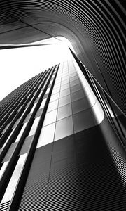 Preview wallpaper building, architecture, lines, curves, black and white