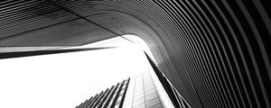 Preview wallpaper building, architecture, lines, curves, black and white