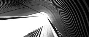 Preview wallpaper building, architecture, lines, curves, black and white