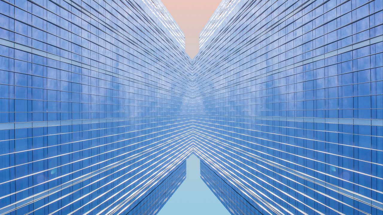 Wallpaper building, architecture, minimalism, reflection